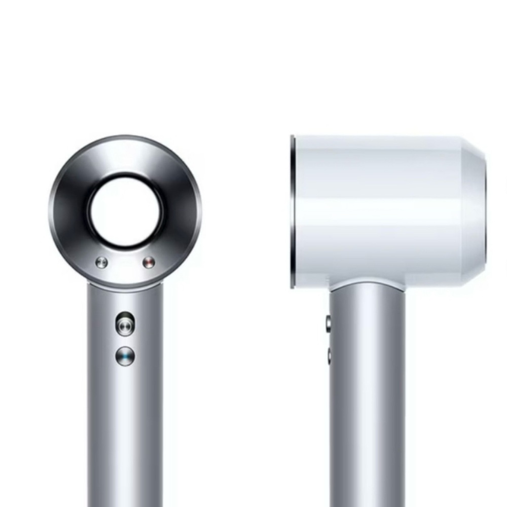 Dyson Hair Dryer in Metallic Silver and Glossy White